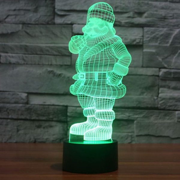 Santa Claus Style 3D Touch Switch Control LED Light, 7 Color Discoloration Creative Visual Stereo Lamp Desk Lamp Night Light - Image 8