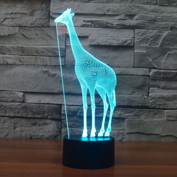Giraffe Style 3D Touch Switch Control LED Light, 7 Color Discoloration Creative Visual Stereo Lamp Desk Lamp Night Light - Image 11