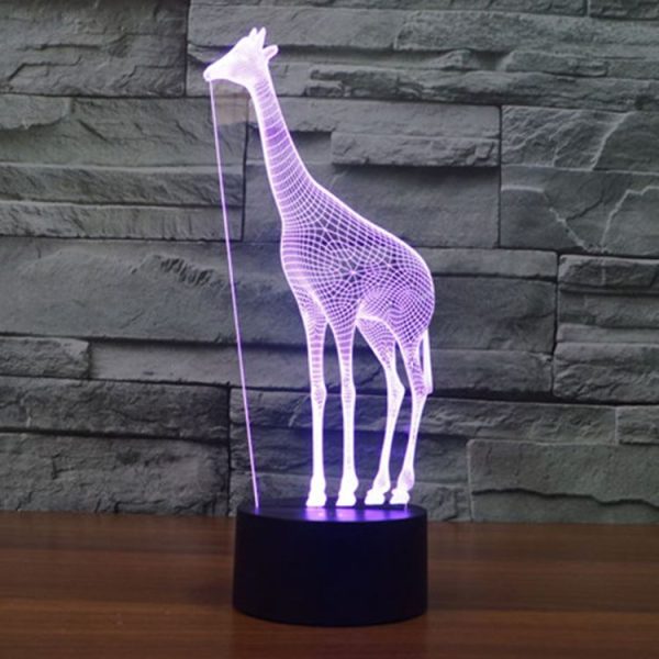 Giraffe Style 3D Touch Switch Control LED Light, 7 Color Discoloration Creative Visual Stereo Lamp Desk Lamp Night Light - Image 12