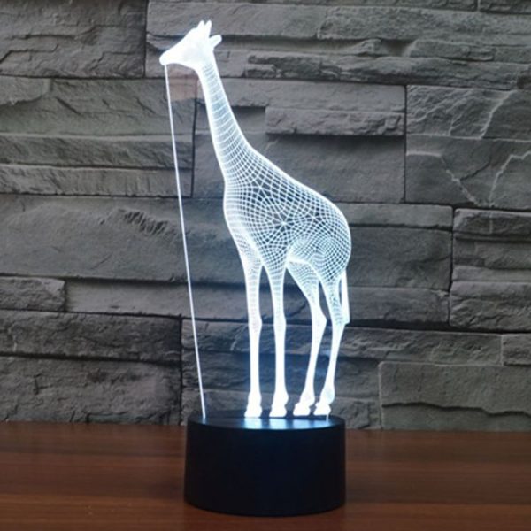 Giraffe Style 3D Touch Switch Control LED Light, 7 Color Discoloration Creative Visual Stereo Lamp Desk Lamp Night Light - Image 13