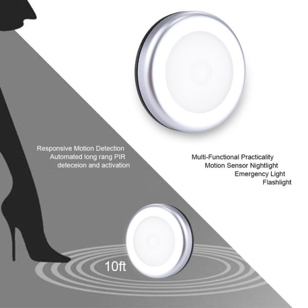 PIR Human Body Motion Sensor + Light Control White Light LED Night Light, 6 LEDs Mini Lamp for Closet / Cabinet / Stairways / Bedroom, Sensor Distance: 5m, DC 5V - Image 5