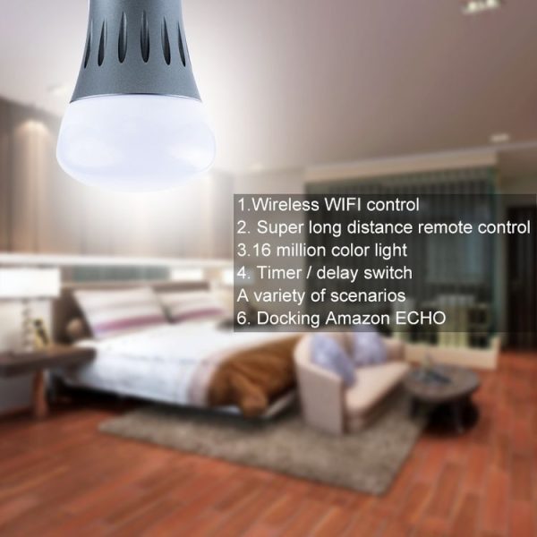 E27 7W White Light+RGB Smart LED Light Bulb, WiFi 2.4GHz Works with Alexa & Google Home, FCC / CE / RoHS Certificated, AC 85-265V - Image 8