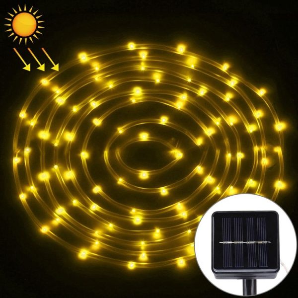 5m Casing Rope Light, Solar Panel water resistant 50 LED (Warm White)