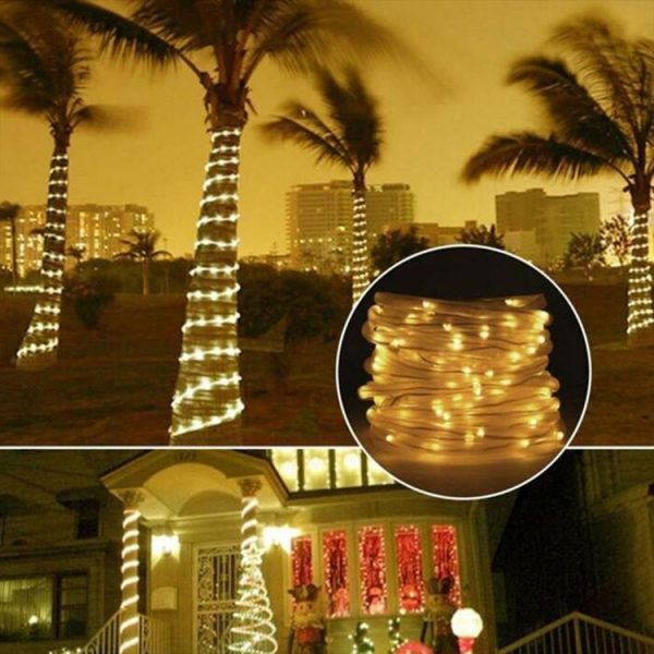 5m Casing Rope Light, Solar Panel water resistant 50 LED (Warm White) - Image 6