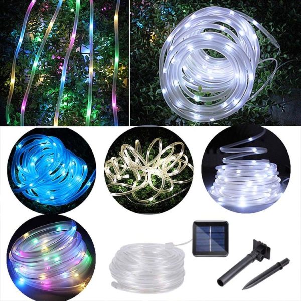5m Casing Rope Light, Solar Panel water resistant 50 LED (Warm White) - Image 8