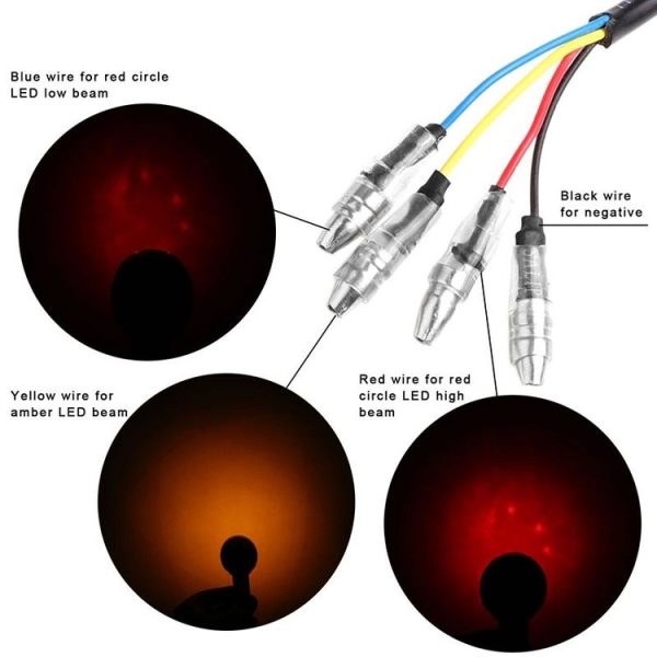 4 PCS DC 12V Motorcycle 13-LED Tail Turn Signal Lamp Indicators Blinker Light, (Yellow + Red Light) - Image 6