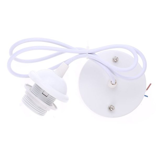 E27 Lamp Holder DIY Ceiling Chandelier Light Bulbs Screw Base Socket, Cable Length: 1m (White) - Image 3