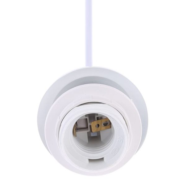 E27 Lamp Holder DIY Ceiling Chandelier Light Bulbs Screw Base Socket, Cable Length: 1m (White) - Image 4