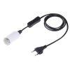 E14 Wire Cap Switch Lamp Holder Chandelier Power Socket with 1.5m Extension Cable, EU Plug (White) - Image 2