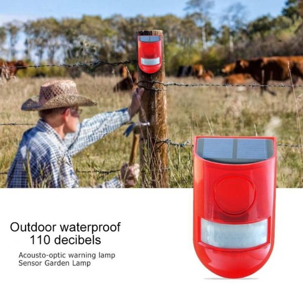 Solar Powered Sound-light Alarm Warning Light IP65 Waterproof 110 dB Burglar Alarm - Image 9
