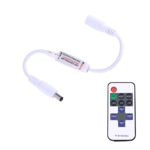 Mini Single Color LED Controller with 11 Keys RF Remote Control, DC 5-24V (White)