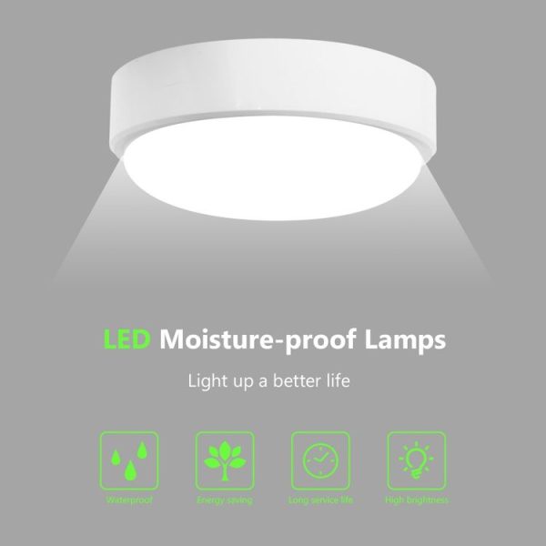 Round 16W 85-265V 1800LM LED Moisture-proof Lamp LED Wall Light (White) - Image 7