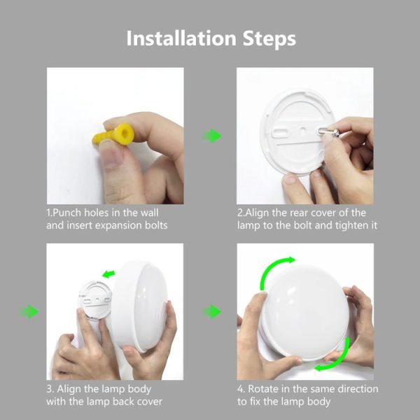 Round 16W 85-265V 1800LM LED Moisture-proof Lamp LED Wall Light (White) - Image 9
