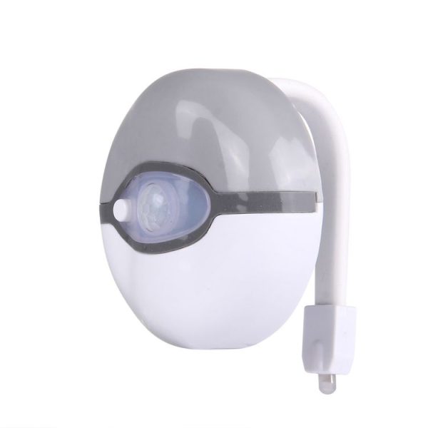 Pikachu Elf Ball Style Motion Activated Sensor Night Light, Detector for Home Toilet Bathroom Seat, Multi-mode 7 Color Light (Grey) - Image 2