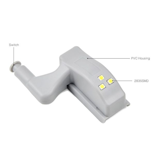 0.3W Universal Inner Hinge LED Sensor lamp Cupboard 3 LEDs Night light Auto ON / OFF Bulb (Warm White) - Image 4