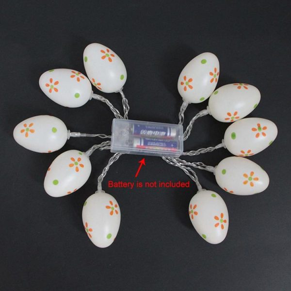 10 Bulbs LED Cute Easter Eggs Decorative Lamp Holiday Decorative Light Bulbs (Warm White) - Image 2