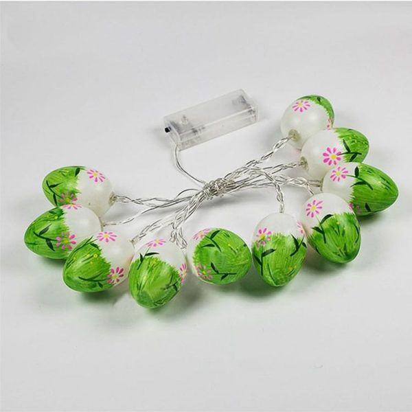 10 Bulbs LED Cute Easter Eggs Decorative Lamp Holiday Decorative Light Bulbs (Green Light) - Image 2
