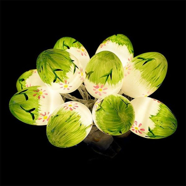 10 Bulbs LED Cute Easter Eggs Decorative Lamp Holiday Decorative Light Bulbs (Green Light) - Image 6