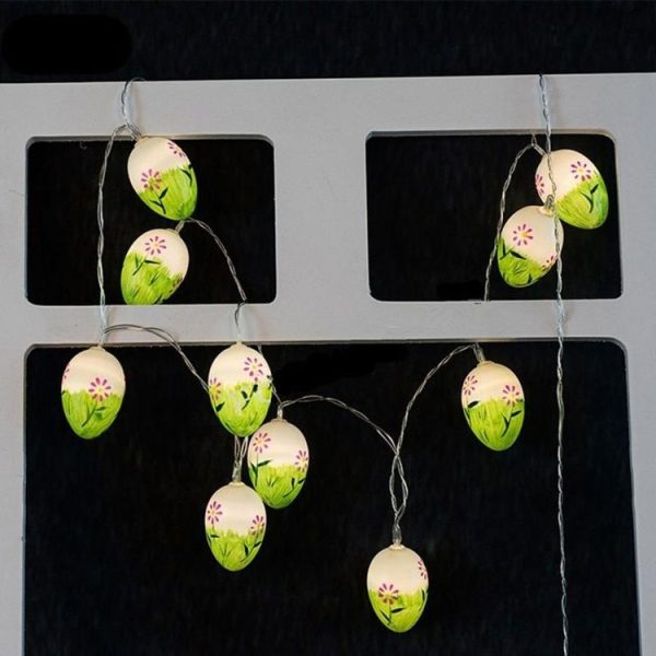 10 Bulbs LED Cute Easter Eggs Decorative Lamp Holiday Decorative Light Bulbs (Green Light) - Image 7