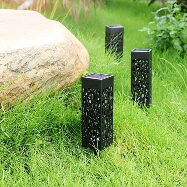 Outdoor Hollowing Out Solar Energy Garden Lawn Lamp (Warm White) - Image 7