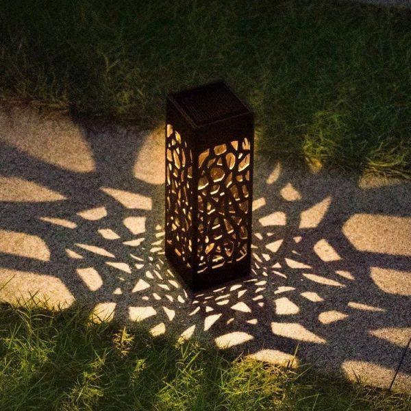 Outdoor Hollowing Out Solar Energy Garden Lawn Lamp (Warm White) - Image 8
