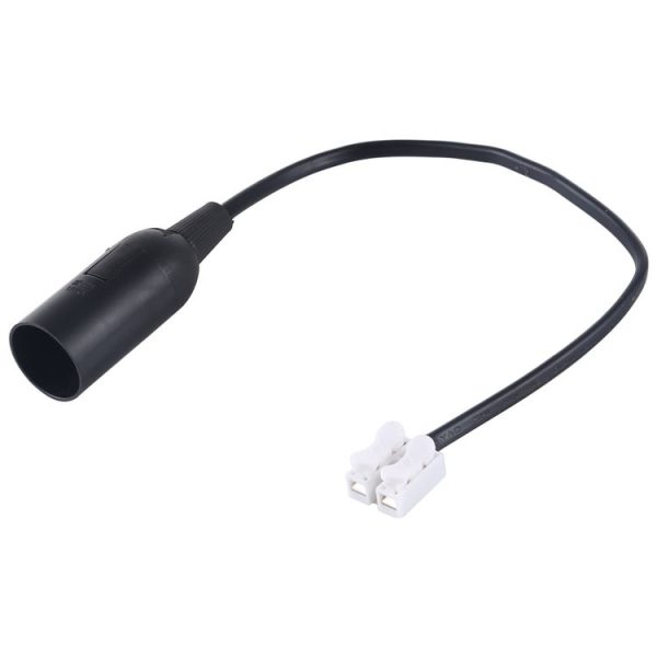 E14 Lamp Socket Base Holder with Electrical Wire Cable, Cable Length: 28cm (Black) - Image 2