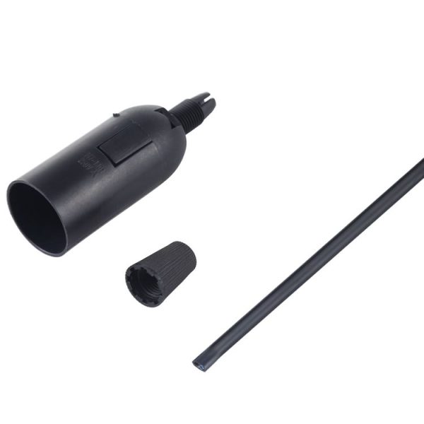 E14 Lamp Socket Base Holder with Electrical Wire Cable, Cable Length: 28cm (Black) - Image 5