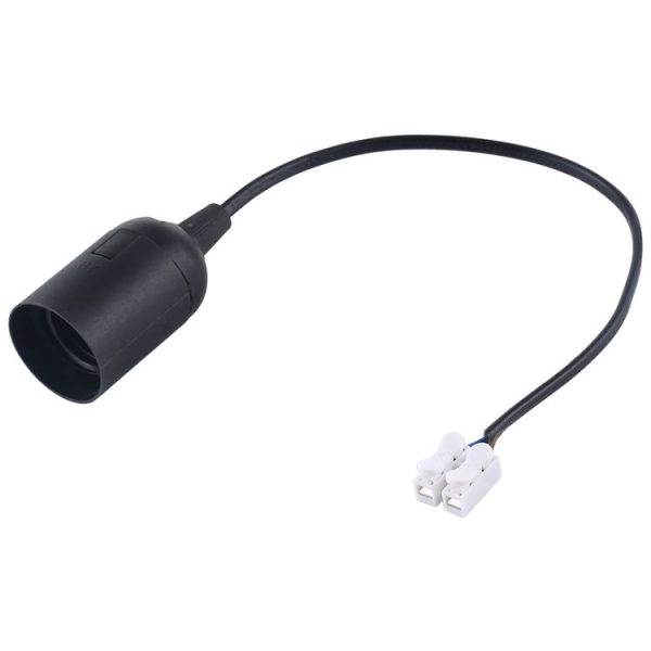 E27 Lamp Socket Base Holder with Electrical Wire Cable, Cable Length: 28cm (Black) - Image 2