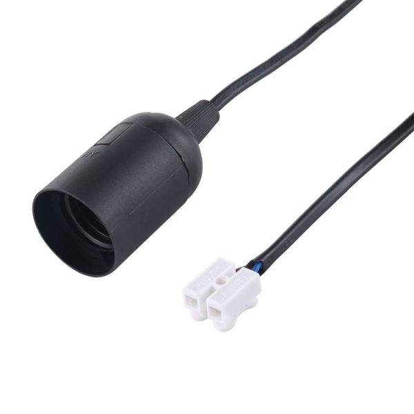 E27 Lamp Socket Base Holder with Electrical Wire Cable, Cable Length: 28cm (Black) - Image 3