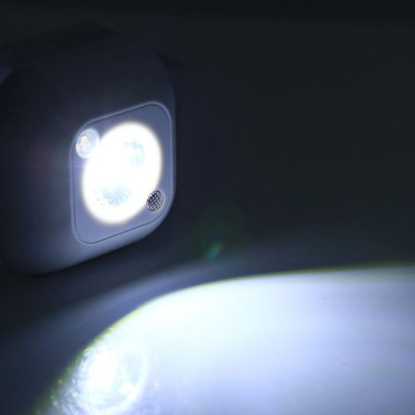 White Light Mini Human Body Motion Induction Ceiling Night Light, Porch Wall Lamps for Cabinets / Bedroom / Bathroom / Living Room, Sensor Distance: 2-3m (Black) - Image 7