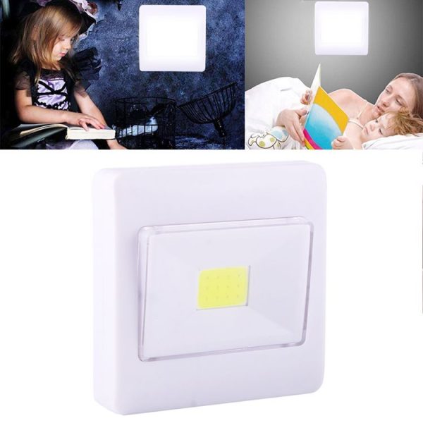 Mini White Light COB LED Wall Light, Switch Night Light Lamp