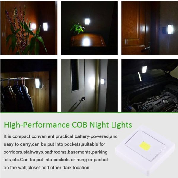 Mini White Light COB LED Wall Light, Switch Night Light Lamp - Image 10