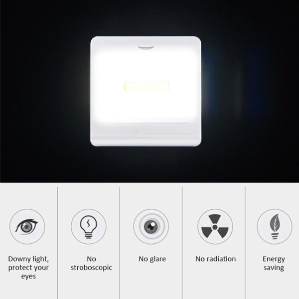 Mini White Light COB LED Wall Light, Switch Night Light Lamp - Image 8