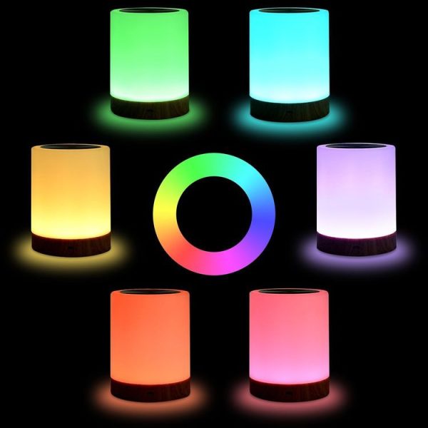 Colorful Creative Wood Grain Charging Night Light Touch Atmosphere Light - Image 4