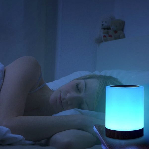Colorful Creative Wood Grain Charging Night Light Touch Atmosphere Light - Image 5