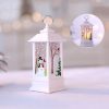 White Snowman Pattern Christmas Simulation Flame LED Lamp Desktop Decoration