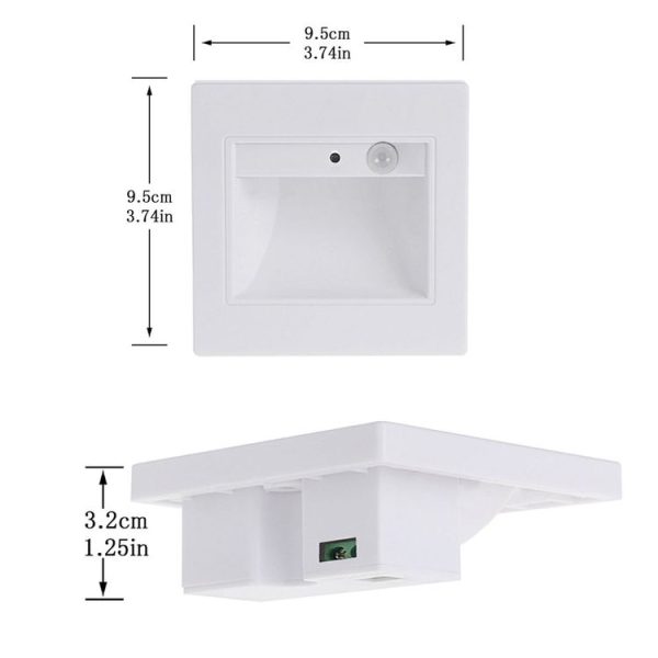 YK2306 Warm White Light Motion Sensor COB LED Wall Light for Stairs Step Corner, AC 85-265V - Image 4