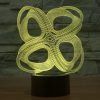 Four Circle Abstract Style 3D Touch Switch Control LED Light, 7 Color Discoloration Creative Visual Stereo Lamp Desk Lamp Night Light - Image 10