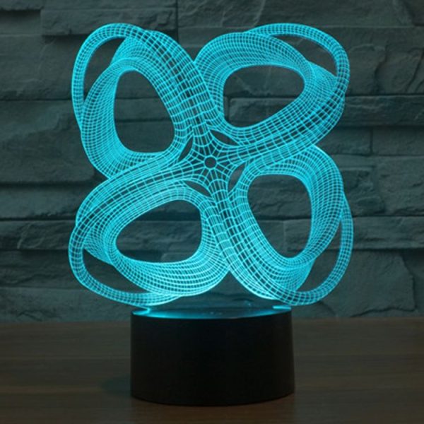 Four Circle Abstract Style 3D Touch Switch Control LED Light, 7 Color Discoloration Creative Visual Stereo Lamp Desk Lamp Night Light - Image 11