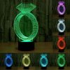 Diamond Ring Style 3D Touch Switch Control LED Light, 7 Color Discoloration Creative Visual Stereo Lamp Desk Lamp Night Light