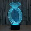 Diamond Ring Style 3D Touch Switch Control LED Light, 7 Color Discoloration Creative Visual Stereo Lamp Desk Lamp Night Light - Image 11