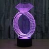 Diamond Ring Style 3D Touch Switch Control LED Light, 7 Color Discoloration Creative Visual Stereo Lamp Desk Lamp Night Light - Image 12