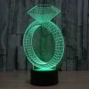 Diamond Ring Style 3D Touch Switch Control LED Light, 7 Color Discoloration Creative Visual Stereo Lamp Desk Lamp Night Light - Image 8