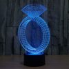 Diamond Ring Style 3D Touch Switch Control LED Light, 7 Color Discoloration Creative Visual Stereo Lamp Desk Lamp Night Light - Image 9