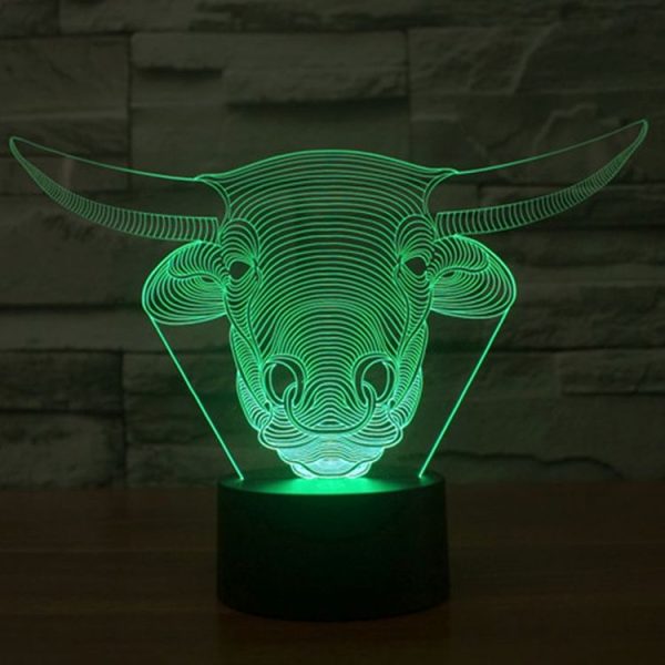 Cow Style 3D Touch Switch Control LED Light, 7 Colour Discoloration Creative Visual Stereo Lamp Desk Lamp Night Light - Image 8