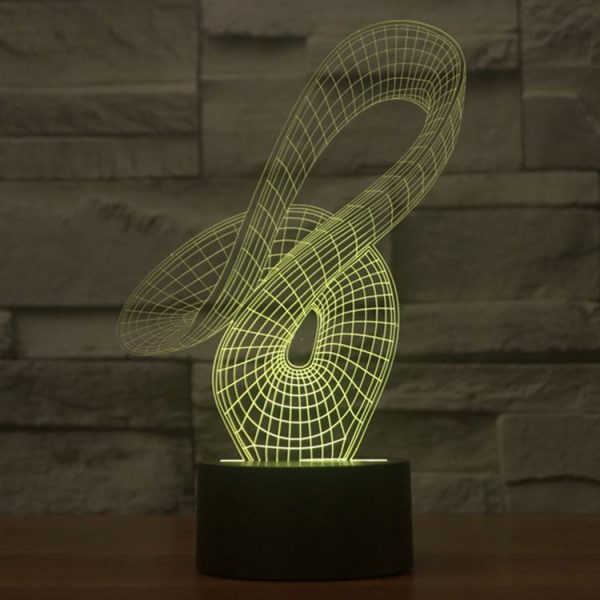 Abstract Style 3D Touch Switch Control LED Light, 7 Color Discoloration Creative Visual Stereo Lamp Desk Lamp Night Light - Image 10