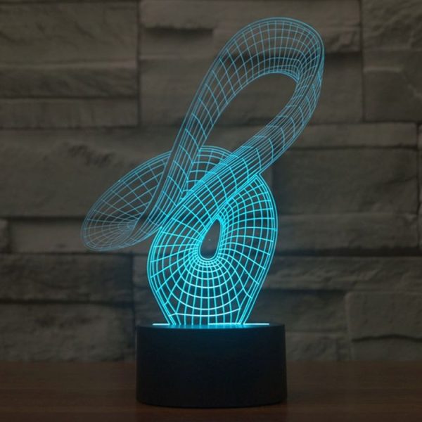 Abstract Style 3D Touch Switch Control LED Light, 7 Color Discoloration Creative Visual Stereo Lamp Desk Lamp Night Light - Image 11