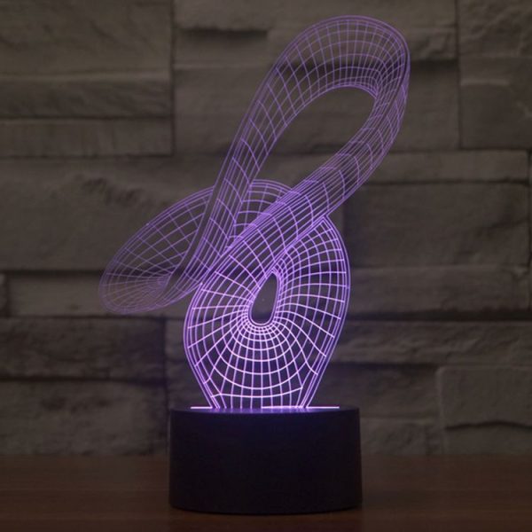 Abstract Style 3D Touch Switch Control LED Light, 7 Color Discoloration Creative Visual Stereo Lamp Desk Lamp Night Light - Image 12