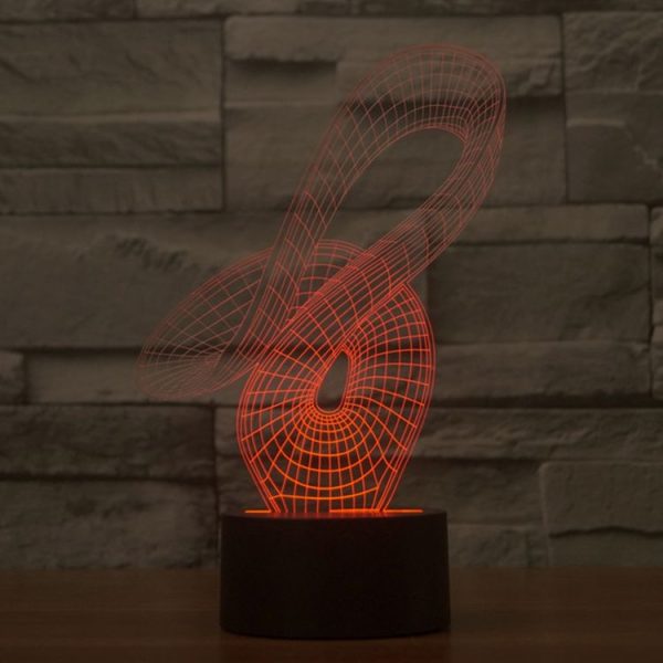 Abstract Style 3D Touch Switch Control LED Light, 7 Color Discoloration Creative Visual Stereo Lamp Desk Lamp Night Light - Image 7