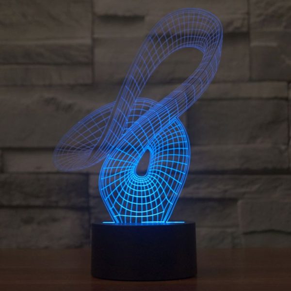 Abstract Style 3D Touch Switch Control LED Light, 7 Color Discoloration Creative Visual Stereo Lamp Desk Lamp Night Light - Image 9